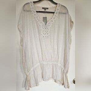 NY Collection NWT White Women's Top Blouse Tunic